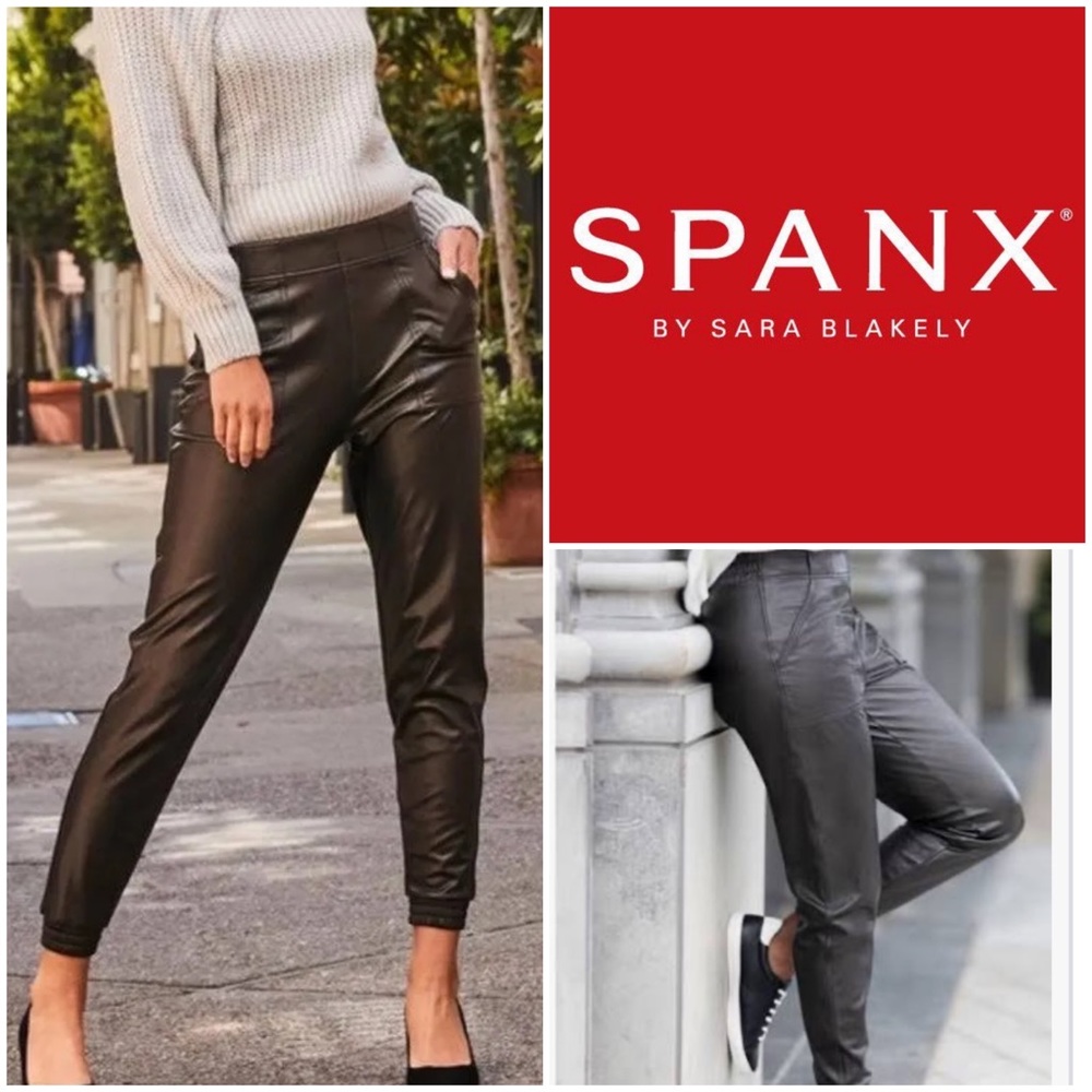SPANK women’s faux leather joggers NWT